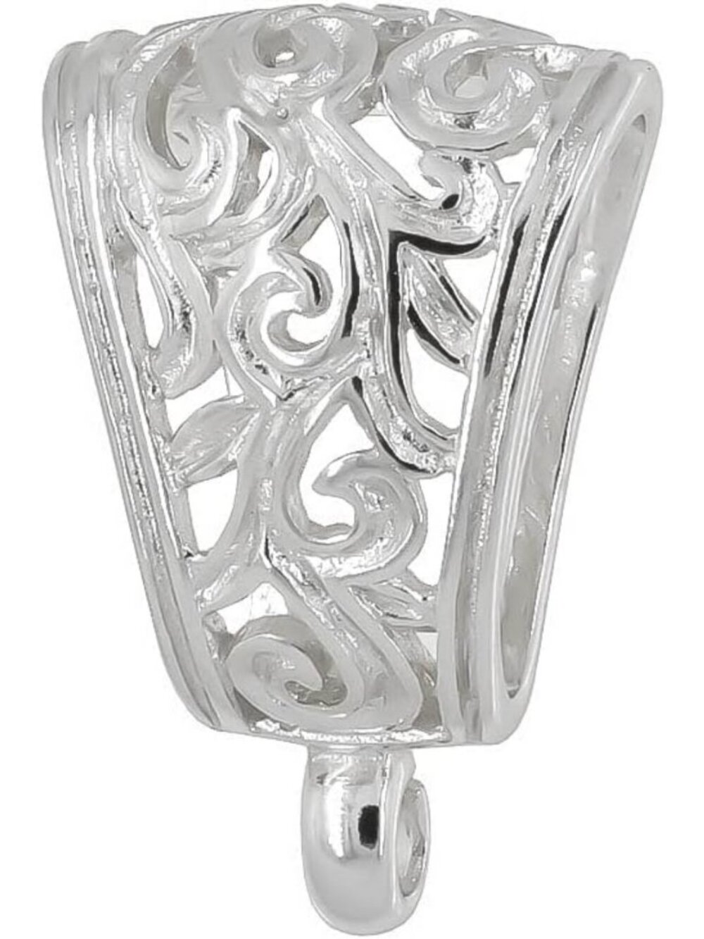 Extra Large Sterling Silver Pendant Clasp Slider Bail Connector - Jewelry Making